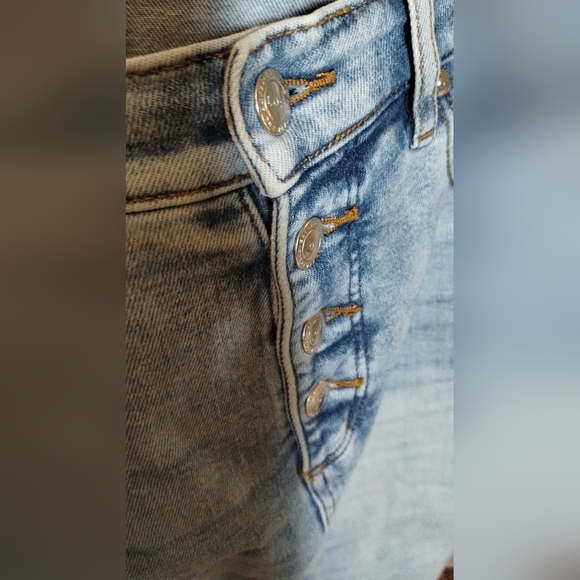 LOFT Light Wash Button Fly Light Distressed High Waist Skinny Jeans Sz 29/8 - Picture 9 of 9